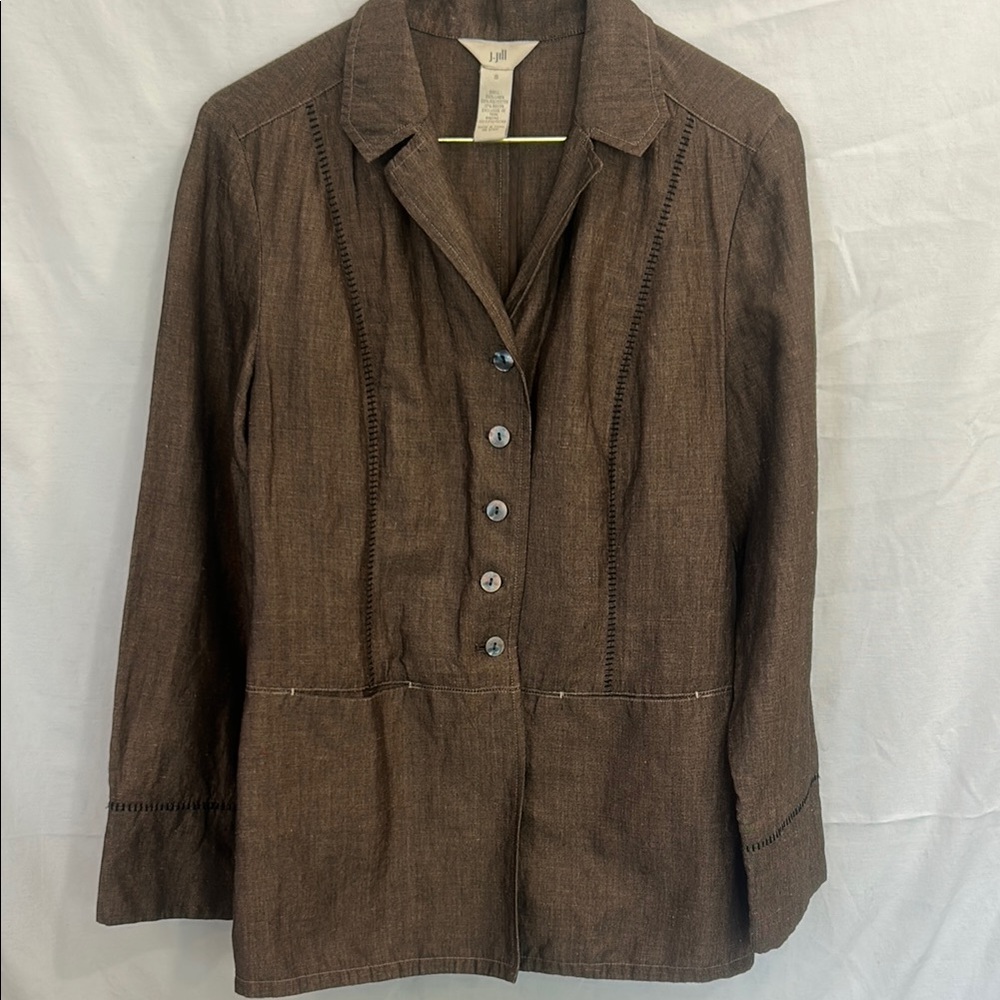 J. Jill Brown Linen Blazer